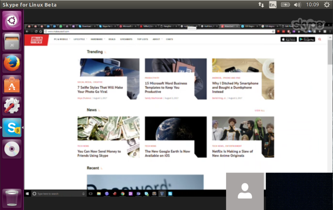 ubuntu skype екран споделяне