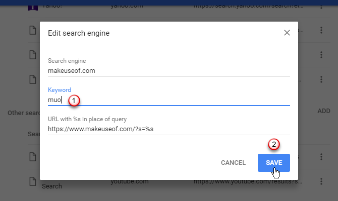 Промяна на ключовата дума за търсачка в Chrome