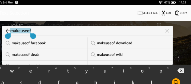 Вашият неофициален Amazon Fire Tablet Ръководство muo android amazonfireguide copypaste за клавиатура