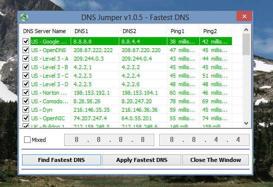 превключване на dns сървър