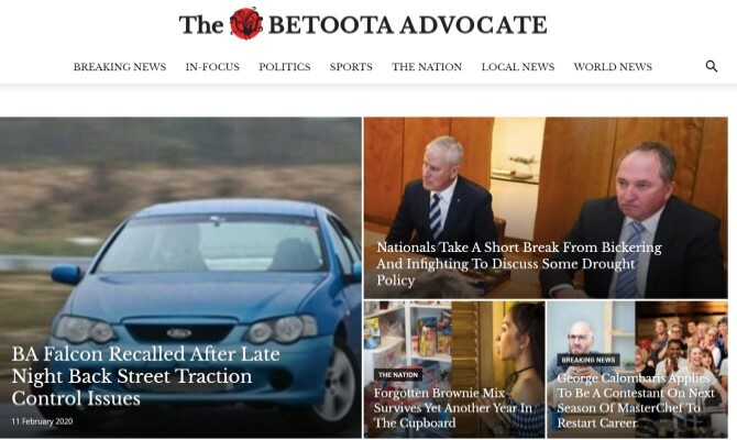 Сайтовете за смешни новини на Betoota Advocate