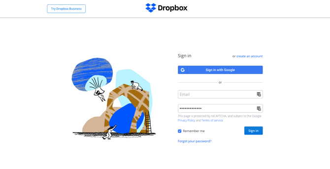 Снимка на Dropbox