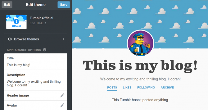 Редактиране на тема на блог на Tumblr