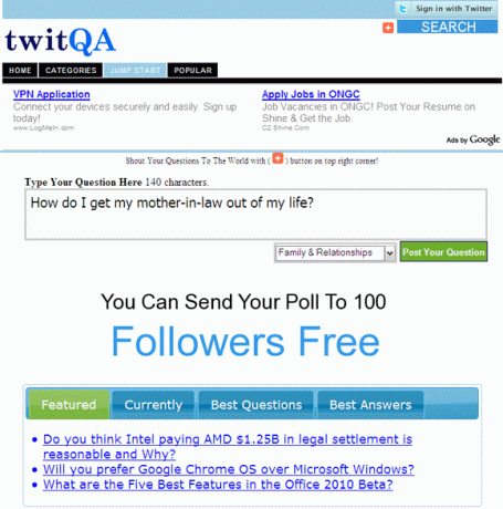 6 Twitter уеб приложения за задаване на въпроси от Twitter Crowd twitQA