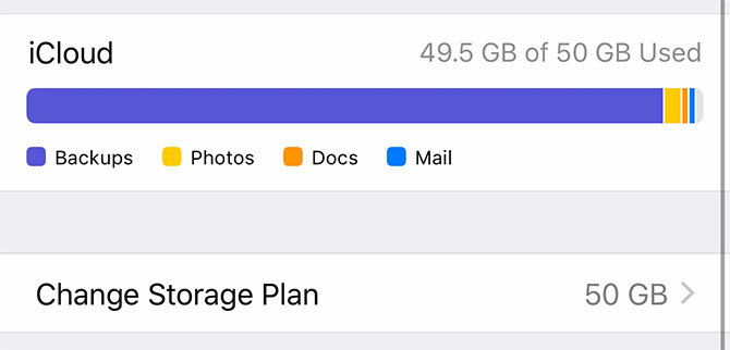 архивиране на iphone - Промяна на iCloud план за съхранение