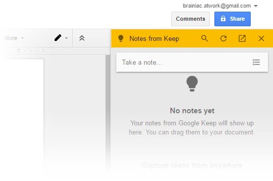 Донесе силата на Google Keep на Google Документи с едно кликване Google Keep Drag Notes