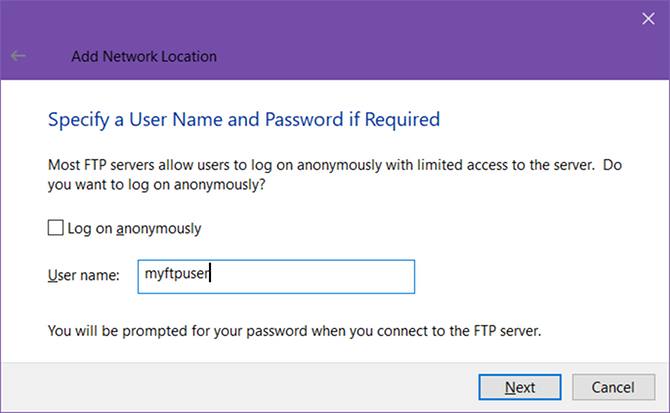 Как да превърнете Windows File Explorer в FTP клиентско потребителско име 10 ftp