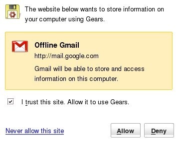 офлайн предупреждение за Gmail