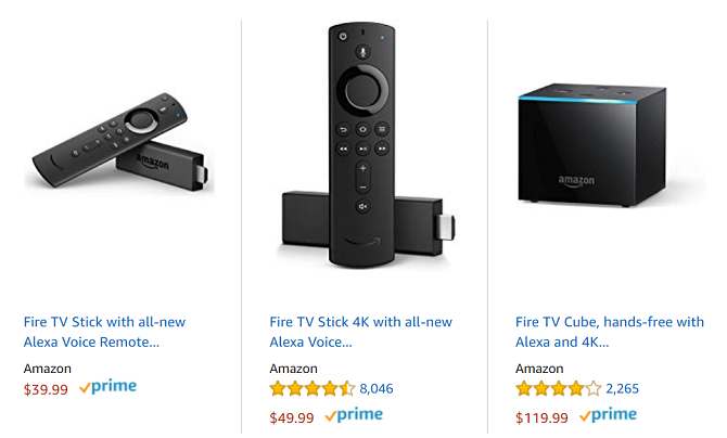 Amazon Fire TV телевизионно сравнение на разходите