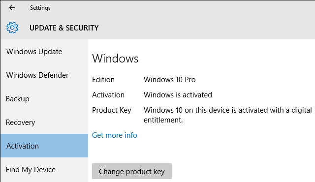 Цифрово право на Windows 10