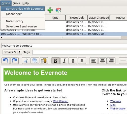 evernote клиент за Linux