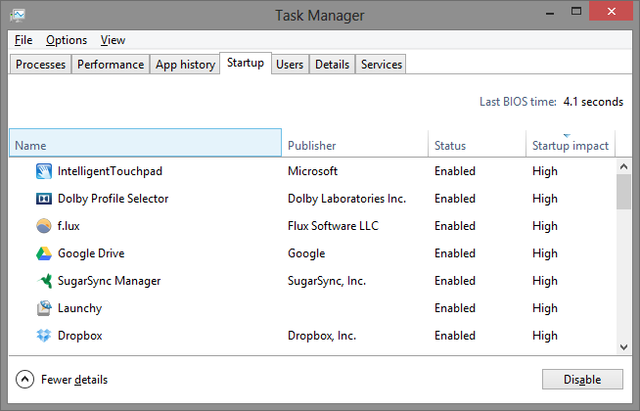 5 Windows 8 Task Manager - Стартиране